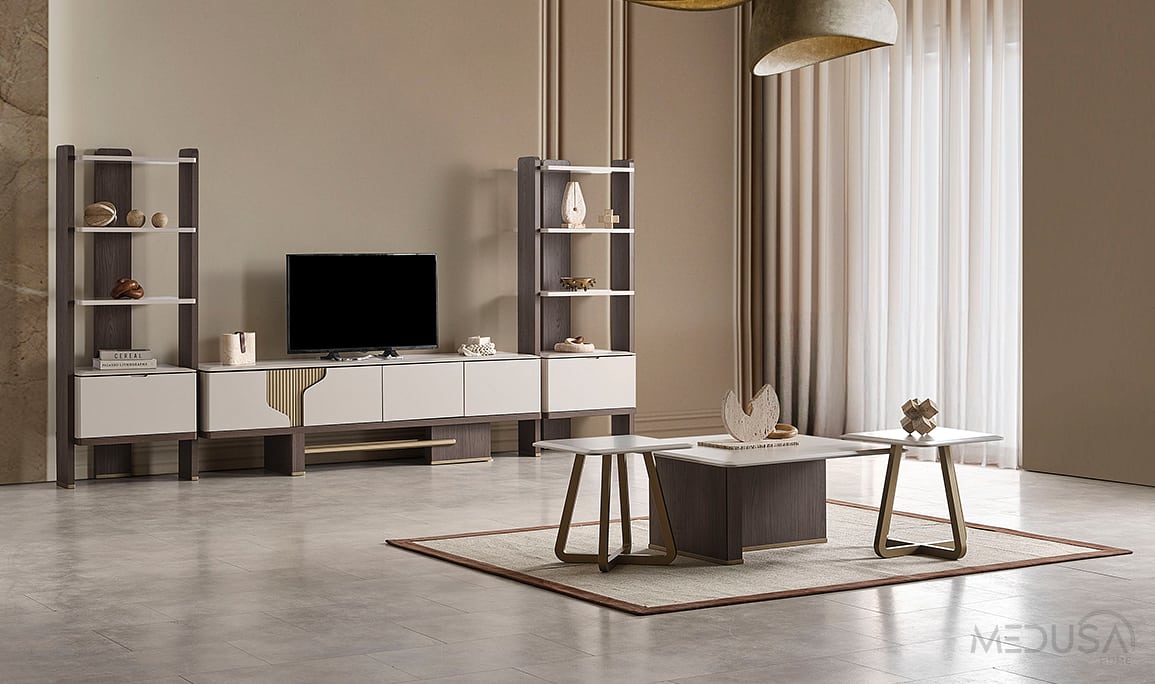 Medusa Home Mobilya - Ada Ceviz Tv Ünitesi Set