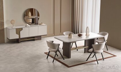 Medusa Home Mobilya - Ada Ceviz Yemek Odası