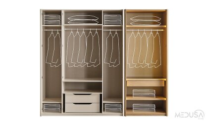 Medusa Home Mobilya - Ada Meşe Mirror Gardırop