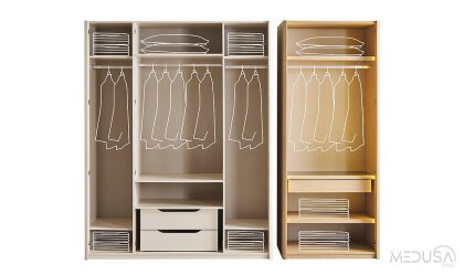 Medusa Home Mobilya - Ada Meşe Mirror Gardırop