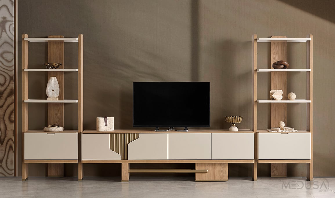 Medusa Home Mobilya - Ada Meşe Tv Ünitesi Set