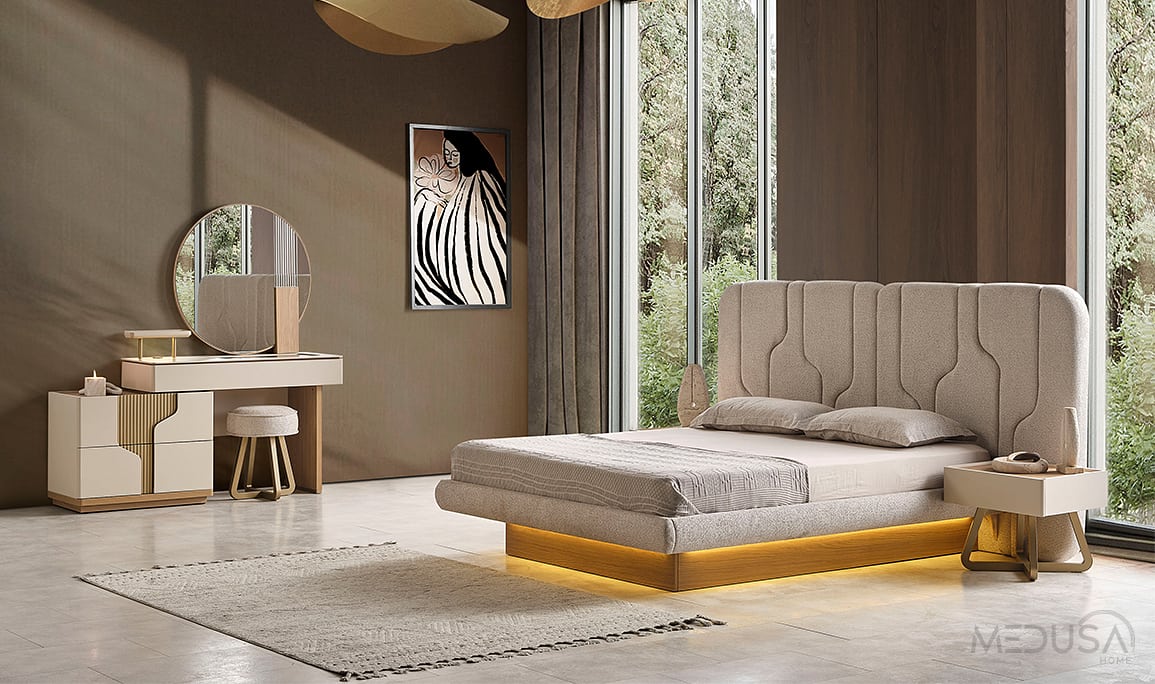 Medusa Home Mobilya - Ada Meşe Yatak Odası