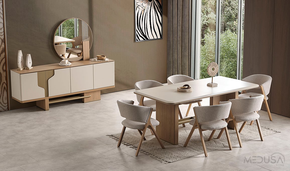 Medusa Home Mobilya - Ada Meşe Yemek Odası