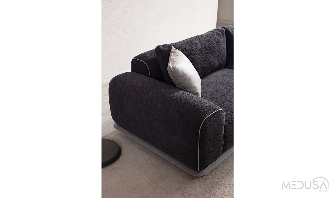 Medusa Home Mobilya - Aerolux Antrasit Üçlü Koltuk