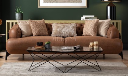 Medusa Home Mobilya - Aeron Kapitoneli Üçlü Koltuk