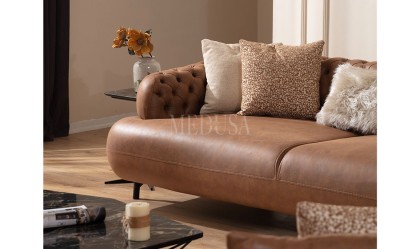 Medusa Home Mobilya - Aeron Kapitoneli Üçlü Koltuk