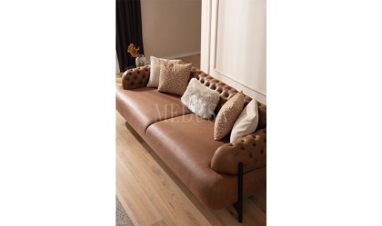 Medusa Home Mobilya - Aeron Kapitoneli Üçlü Koltuk