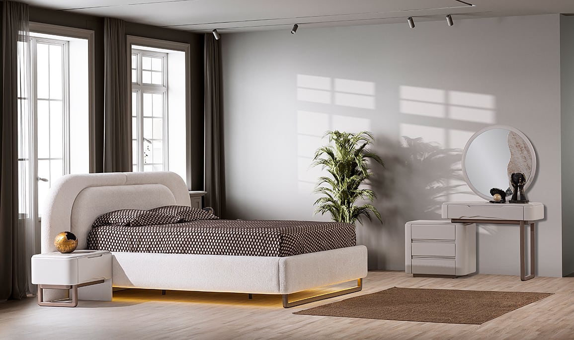 Medusa Home Mobilya - Agata Cream Yatak Odası