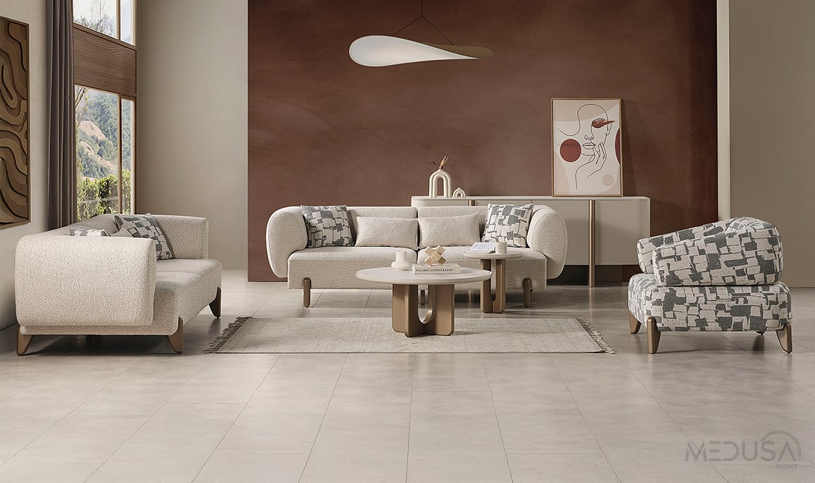 Medusa Home Mobilya - Ahuse Bronz Koltuk Takımı