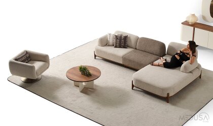 Medusa Home Mobilya - Ahuse Ceviz Köşe Takımı