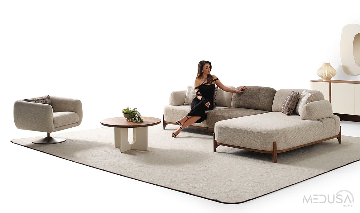 Medusa Home Mobilya - Ahuse Ceviz Köşe Takımı