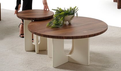 Medusa Home Mobilya - Ahuse Ceviz Sehpa Seti