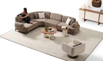 Medusa Home Mobilya - Ahuse Ceviz U Köşe Takımı