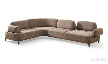 Medusa Home Mobilya - Ahuse Ceviz U Köşe Takımı