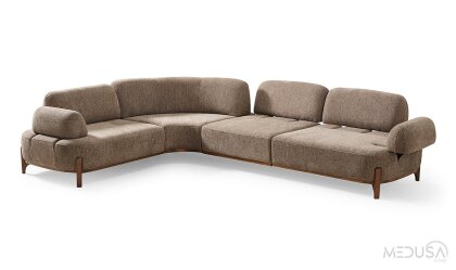 Medusa Home Mobilya - Ahuse Ceviz U Köşe Takımı