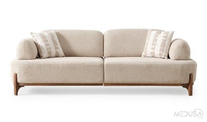 Medusa Home - Ahuse Ceviz Üçlü Koltuk