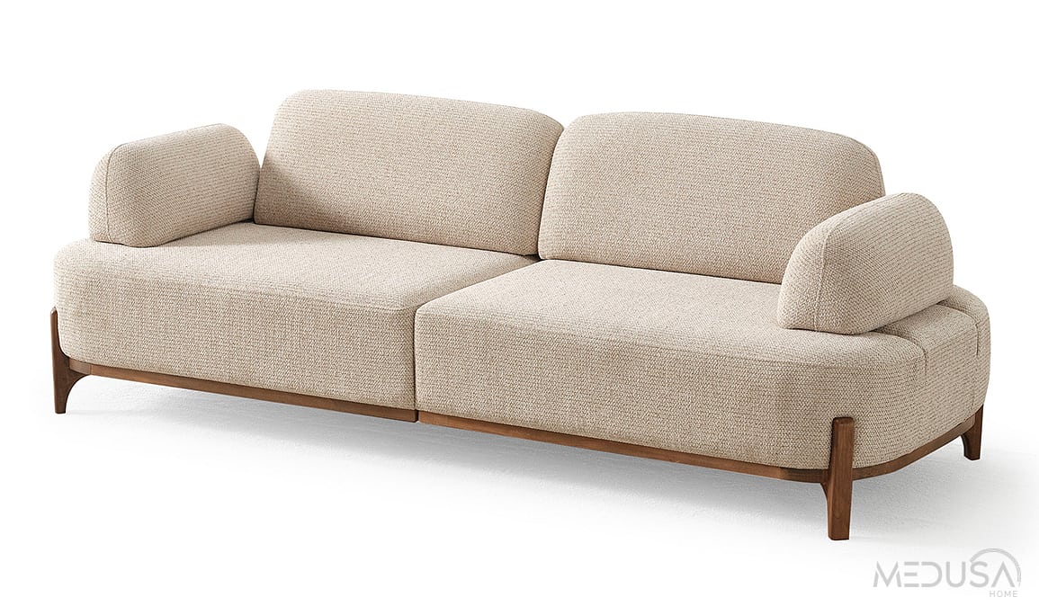 Medusa Home Mobilya - Ahuse Ceviz Üçlü Koltuk