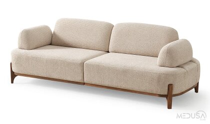 Medusa Home Mobilya - Ahuse Ceviz Üçlü Koltuk