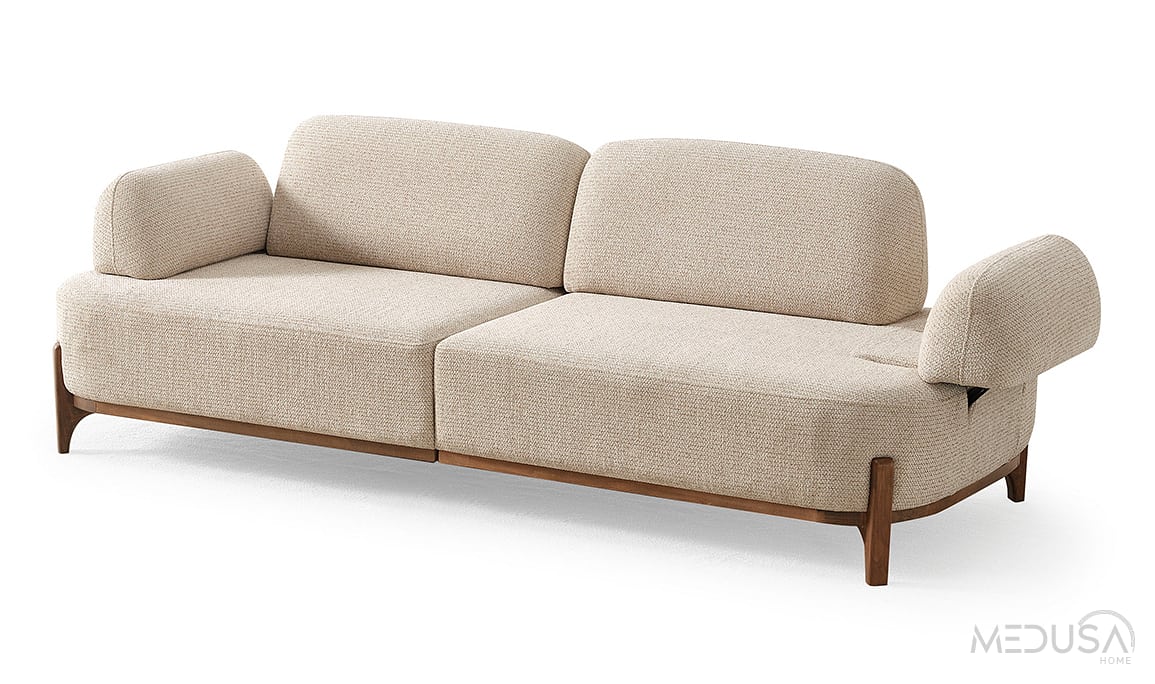 Medusa Home Mobilya - Ahuse Ceviz Üçlü Koltuk