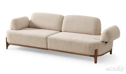 Medusa Home Mobilya - Ahuse Ceviz Üçlü Koltuk