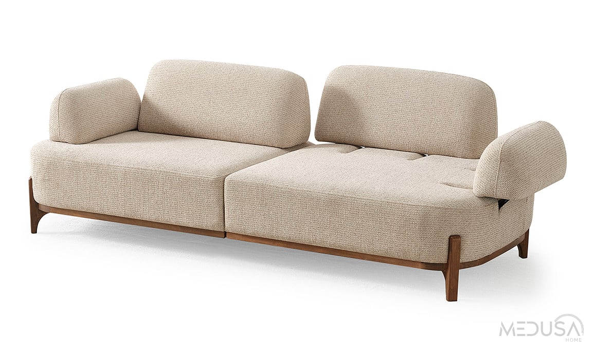 Medusa Home Mobilya - Ahuse Ceviz Üçlü Koltuk