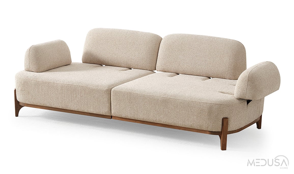 Medusa Home Mobilya - Ahuse Ceviz Üçlü Koltuk