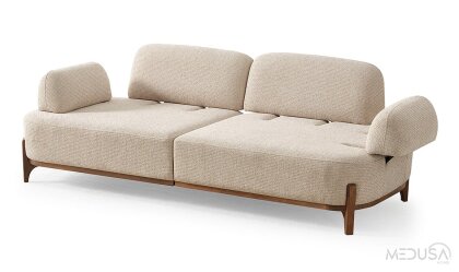 Medusa Home Mobilya - Ahuse Ceviz Üçlü Koltuk