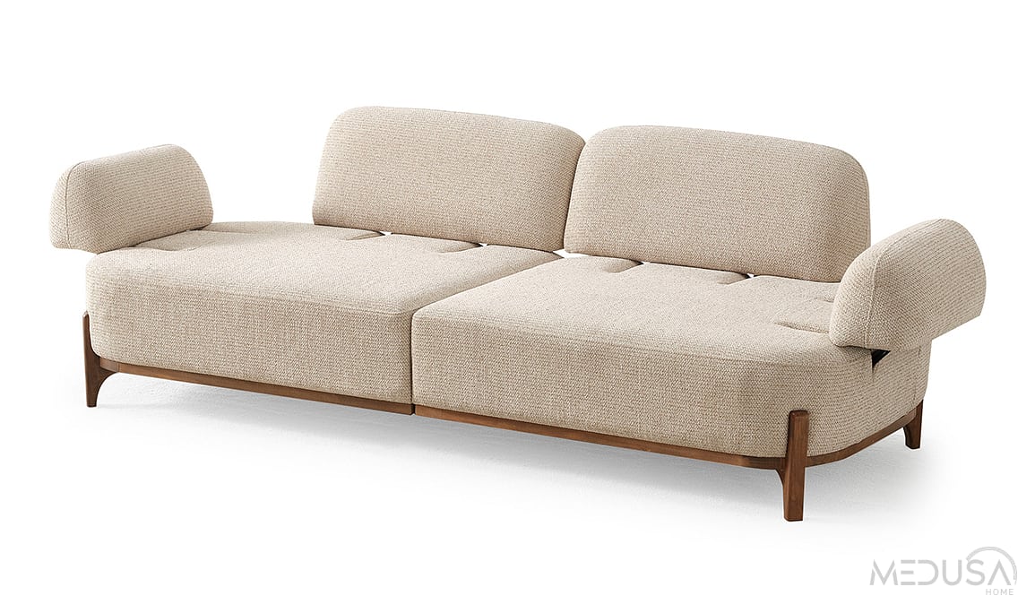 Medusa Home Mobilya - Ahuse Ceviz Üçlü Koltuk