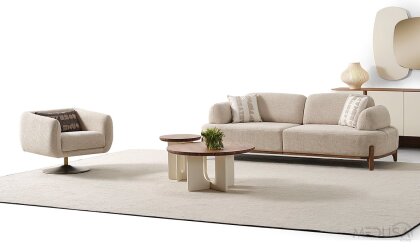 Medusa Home Mobilya - Ahuse Ceviz Üçlü Koltuk