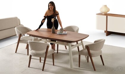 Medusa Home - Ahuse Ceviz Yemek Masası Medusa Home - Ahuse Ceviz Yemek Masası