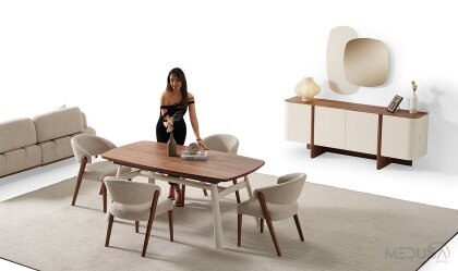 Medusa Home Mobilya - Ahuse Ceviz Yemek Odası