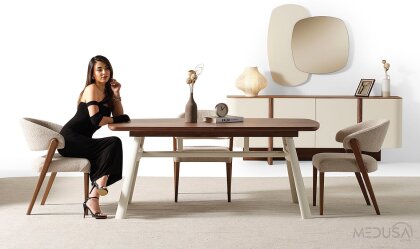 Medusa Home Mobilya - Ahuse Ceviz Yemek Odası