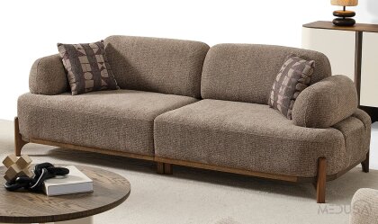 Medusa Home - Ahuse Hertech Kahve Üçlü Koltuk