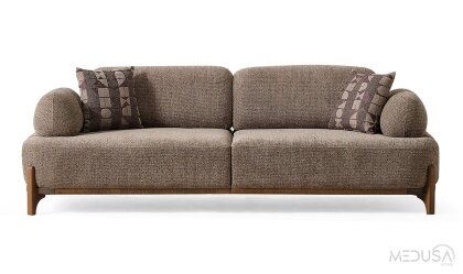 Medusa Home Mobilya - Ahuse Hertech Kahve Üçlü Koltuk