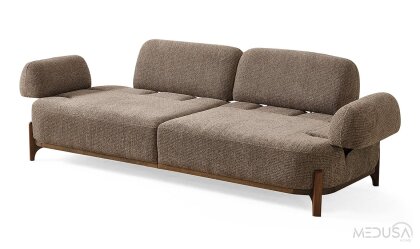 Medusa Home Mobilya - Ahuse Hertech Kahve Üçlü Koltuk