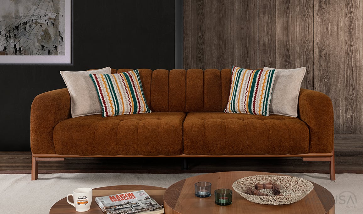 Medusa Home Mobilya - Akçay Kahve Üçlü Koltuk Medusa Home Mobilya - Akçay Kahve Üçlü Koltuk