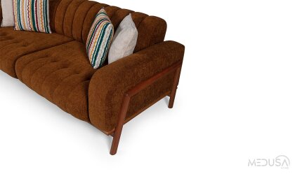 Medusa Home Mobilya - Akçay Kahve Üçlü Koltuk
