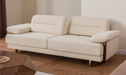 Medusa Home Mobilya - Akira Krem Üçlü Koltuk