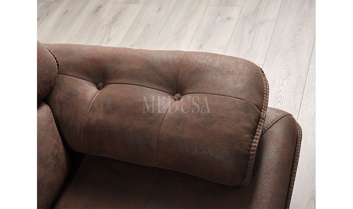 Medusa Home Mobilya - Akra Üçlü Koltuk Kahve