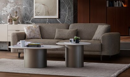 Medusa Home Mobilya - Alessa Kahve Üçlü Koltuk