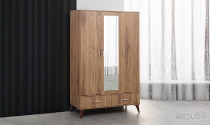 Medusa Home - Alfa Ceviz 3 Kapılı Gardırop Medusa Home - Alfa Ceviz 3 Kapılı Gardırop