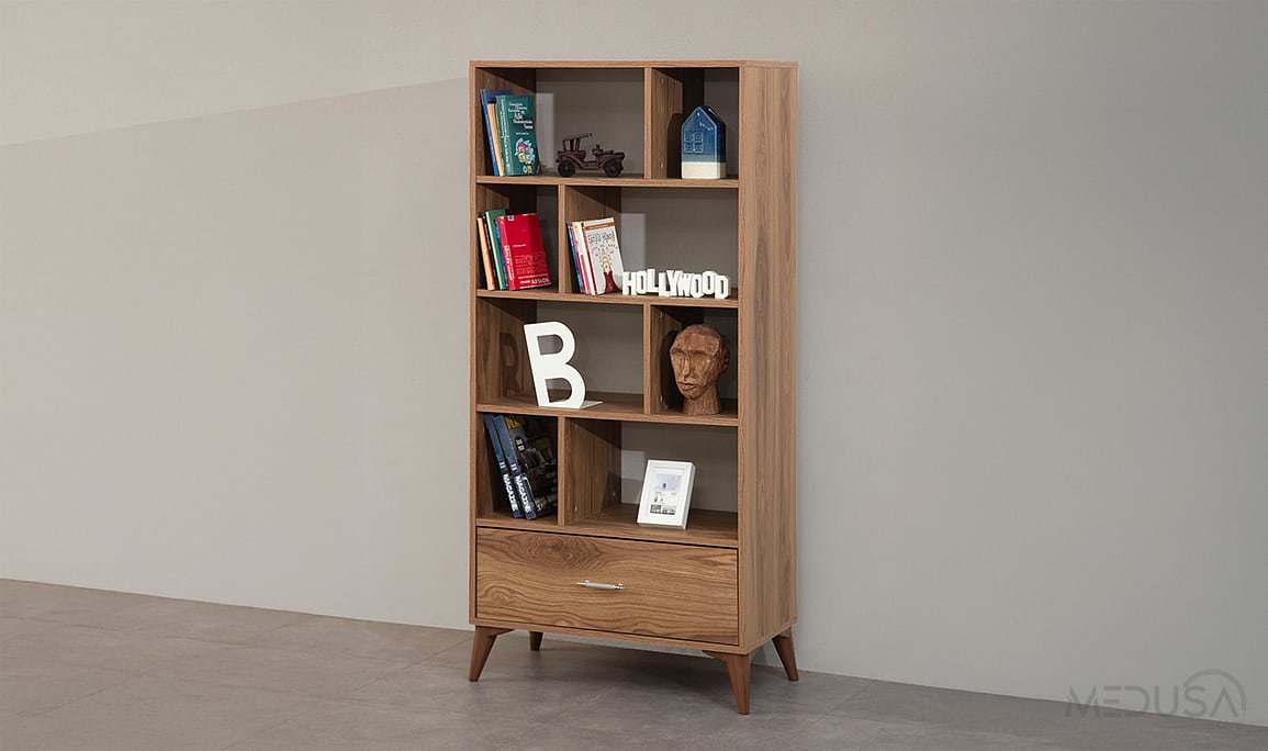Medusa Home Mobilya - Alfa Ceviz Kitaplık