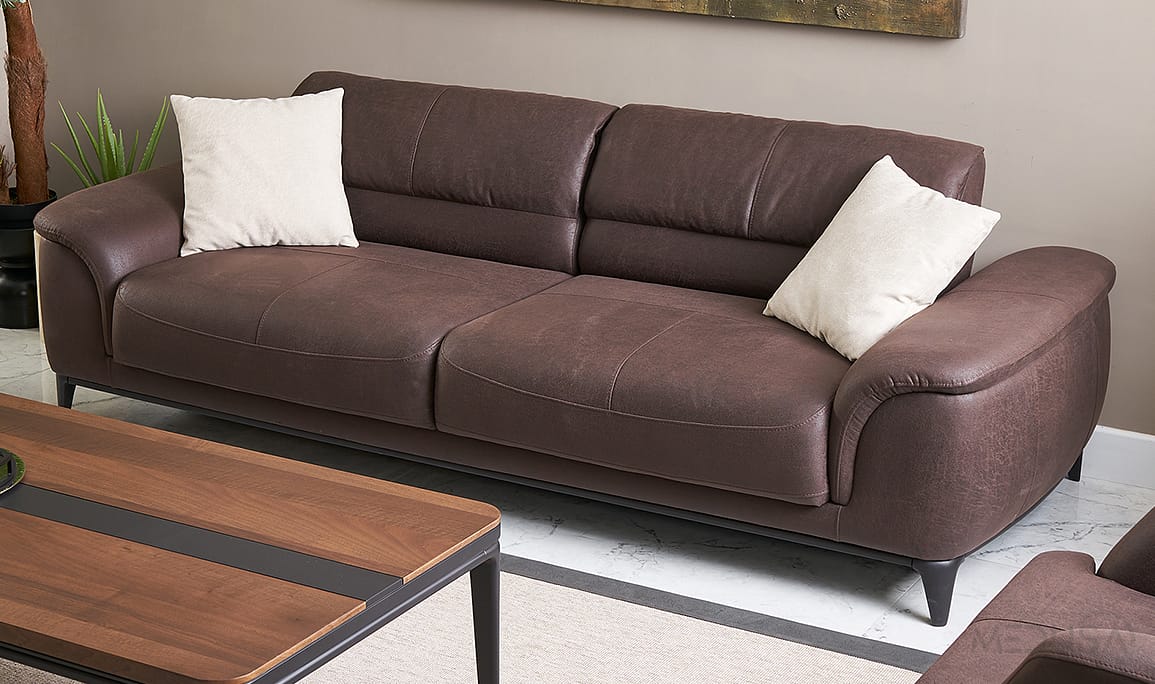 Medusa Home Mobilya - Alfa Kahve Üçlü Koltuk