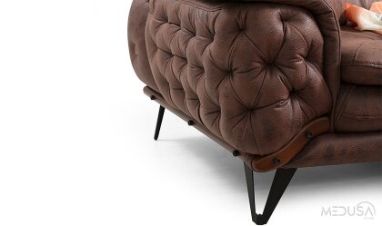 Medusa Home Mobilya - Alice Kahve Üçlü Koltuk