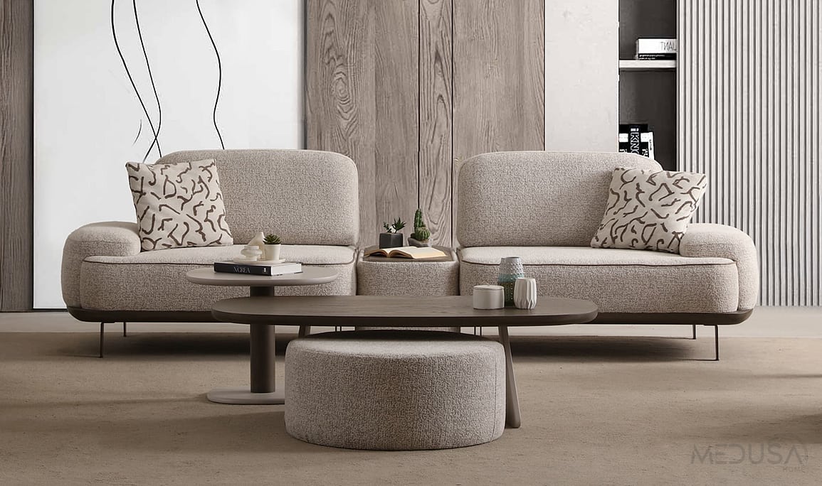 Medusa Home Mobilya - Alpha Sehpalı Üçlü Koltuk