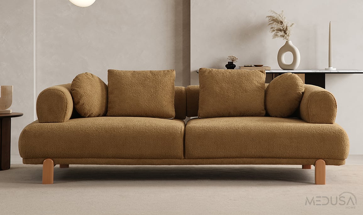 Medusa Home Mobilya - Alto Kahve Üçlü Koltuk