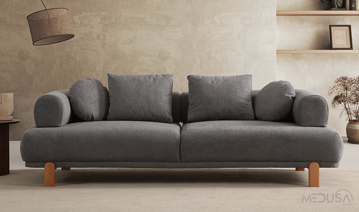 Medusa Home Mobilya - Alto Slate Üçlü Koltuk