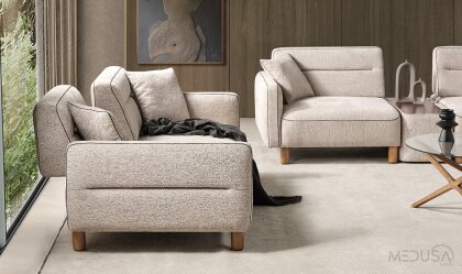 Medusa Home Mobilya - Altura Ahşap Üçlü Koltuk