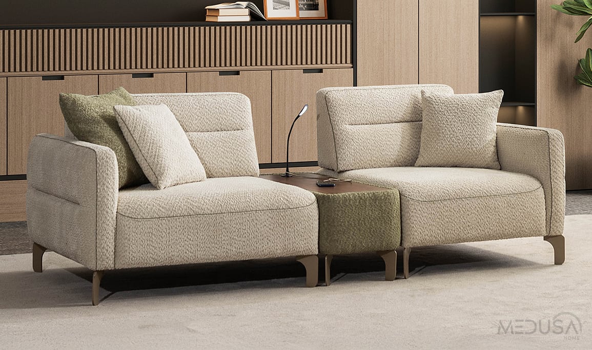 Medusa Home Mobilya - Altura Ara Sehpalı Üçlü Koltuk