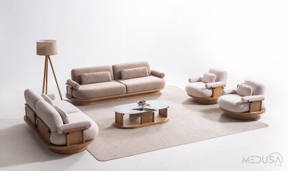 Medusa Home Mobilya - Anka Meşe Koltuk Takımı